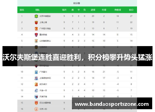 沃尔夫斯堡连胜喜迎胜利，积分榜攀升势头猛涨